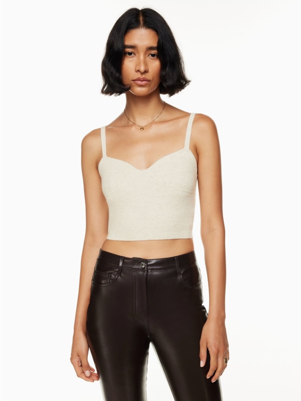 Aritzia Wilfred Sicily Tank Sweater Crop Top